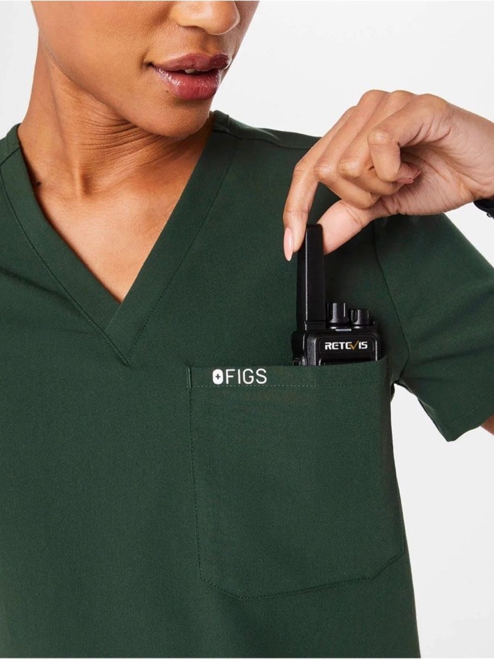 Figs Catarina One Pocket Scrub Top Limited Edition British Racing Green Size XS